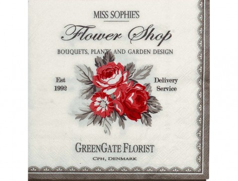 Green Gate - Sophie Vintage 33x33 papír dekorace květiny růže obrázek decoupage vintage retro ubrousek ubrousky materiál obrázky ubrousková technika eiffelova věž dekorování polep kamelot pařiž 