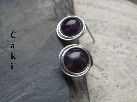 Ametysty do oušek ametyst nerez naušnice lehoučké 