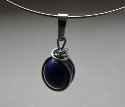 Přívěšek - Lapisek v nerezu přívěsek nerez kapky lapis kameny 