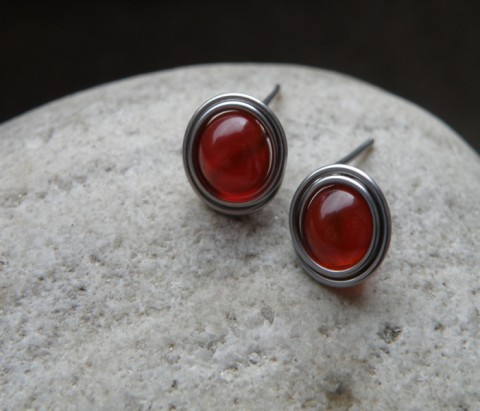 Naušnice - nerrez - karneol přívěšek naušnice karneol 