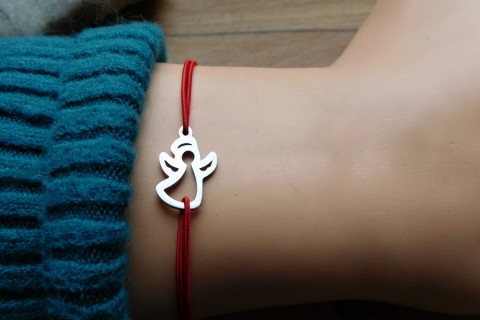 Náramek - andílek z nerezu náramek křížek nerez stříbrná křídla 