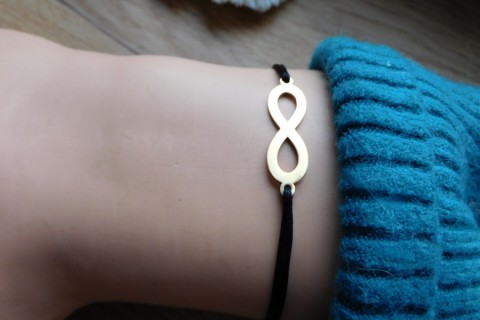 Náramek-zlatá ocel-nekonečno náramek nerez nekonečno saténpozlacené 