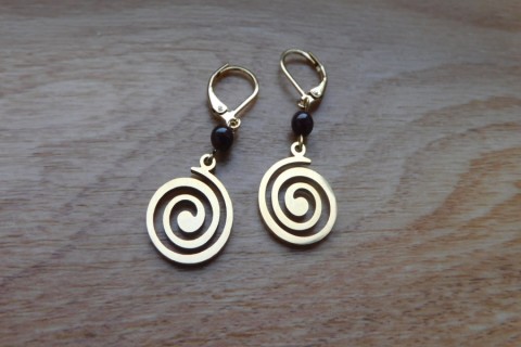 Naušnice nerezové pozlacené nerez naušnice spirálky lehoučké pozlacené menší naušnce 