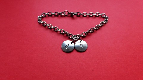 Náramek-Pevný nerez řetízek náramek nerez písmeno nerezový 2 písmenka 