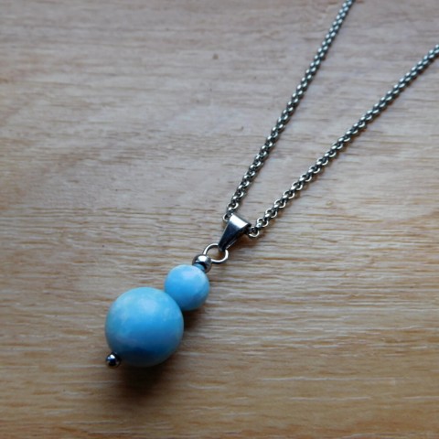 Přívěšek larimarový náhrdelník přívěšek nerez larimar 