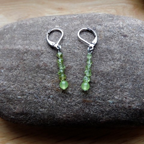 Naušnice - zelené olivínky zelený nerez olivín naušnice 