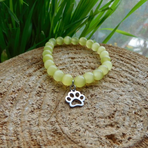 Náramek žlutý s nerez tlapkou žlutý náramek sádrovec 