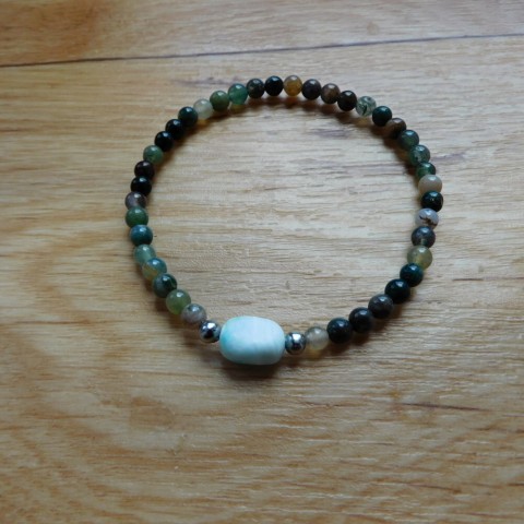 Náramek - Jaspis + larimar náramek jaspis nerez larimar americké zapínání 