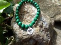 Náramek malachitový s nerez andělem