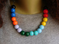 Náhrdelník barevný dřevěný