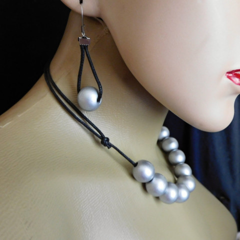 Naušnice dřevěné stříbrné dřevo stříbrný názšnice 