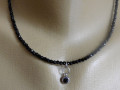 Náhrdelník - černý spinel ,zirkon
