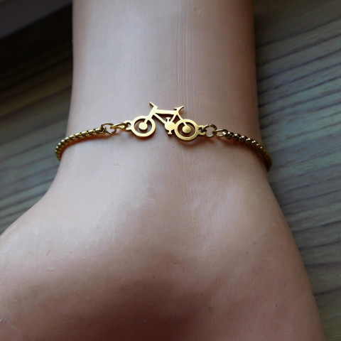 Náramek-zlatá  nerez ocel, kolo náramek kolo zlatá nerez 