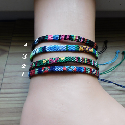 Náramky textilní tkané.... náramek barevný tkaný 