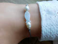 Náramek - perličky, nerez, perleť