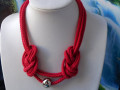 Náhrdelník červený lankový