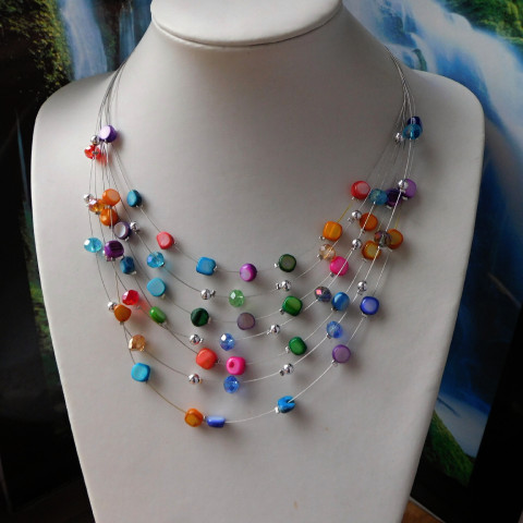 Náhrdelník -  barevná perleť náhrdelník nerez barevná perleť 