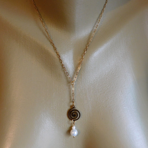 Náhrdelník ,nerez pozlacená, perly náhrdelník bílé nerez pozlacená 