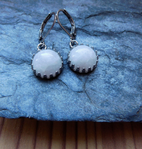 Naušnice, nerez, měsíční kámen nerez polodrahokamy naušnice měsíční kámen 