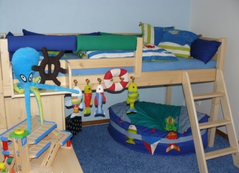 Válecí- sedací loď v pokojíčku lodička loď vak pro děti do pokojíčku válecí sedací pytel na sezení 