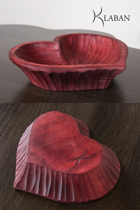 Srdéčko ČERVENÉ dřevo domov řezba srdíčko ovoce miska valentýn nádobí srdéčko lípa mistička ořechy valašsko 