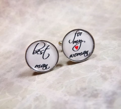 manžetové knoflíčky Best man srdce originální dárek srdíčko láska svatba knoflík sako košile svatební muž oblek ženich milé love manžetové wedding manžeta best men man woman women vlastní text 