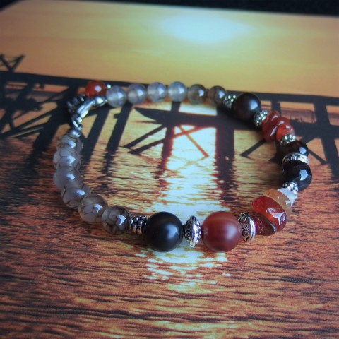 Strakatý achátový náramek náramek minerální ochranný energetický 