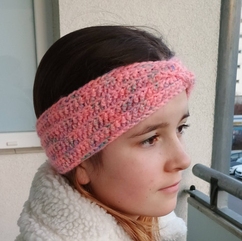 Dětská čelenka růžová dívčí čelenka na uši 