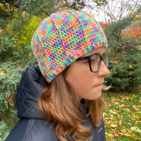 Pestrobarevný baret dívčí barevná pestrá baret baretka 