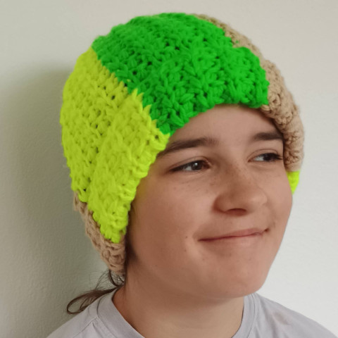 Pestrobarevná čepice čepice zimní hučka homeleska 