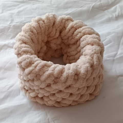 Žinylkový nákrčník světlehnědý zimní nákrčník hřejivý teplý tunel 