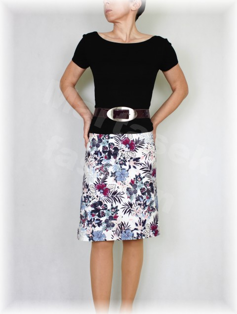 Sukně z krásné rifloviny vz.600 dárek modrá jarní letní květy sukně velikonoce dámská riflová ostružinová petrobarevná 