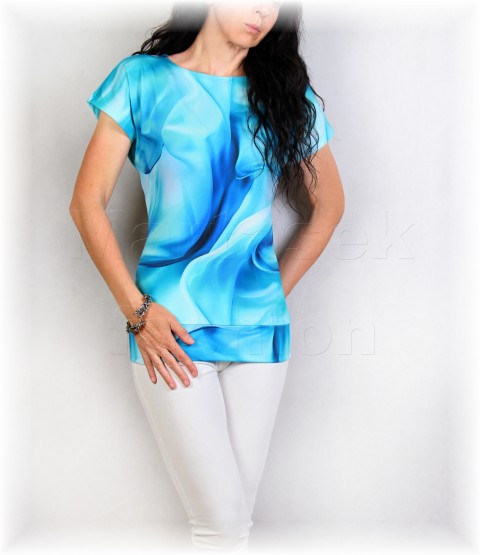 Triko vz.907 i 3/4 rukáv pestrobarevné halenka barevné růžová květy triko jaro úpletové svatba béžová léto smetanová oslava dovolená celoroční ttriko volnočasovévzor 