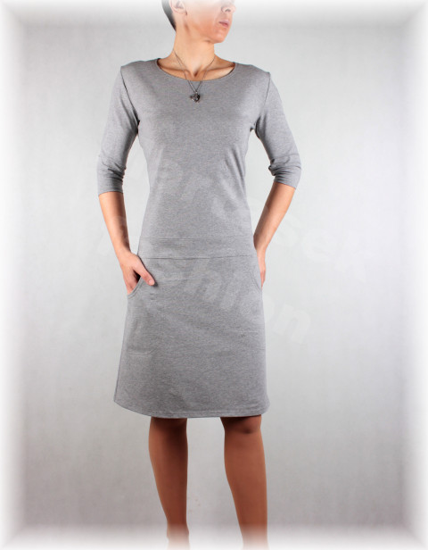 Šaty volnočasové jarní letní šedá šaty dovolená celoroční chladivé volnočasové kojící nemačkavé 