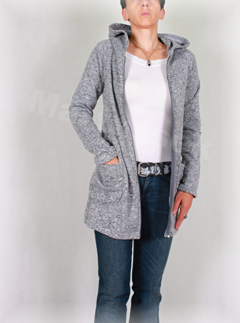 Mikina s kapucí (více barev) červená zelená modrá fialová černá šedá mikina svetr tyrkysová zimní úpletový podzimní kabát bunda kabátek melír celoroční hořčicová ostružinová volnočasová svetrovina 