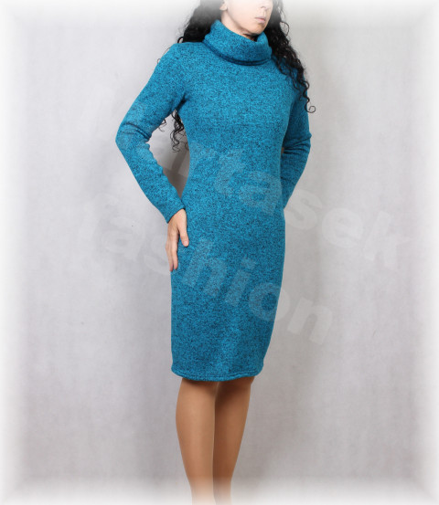 Šaty hřejivé 3 více barev červená fialová šaty zimní podzimní hřejivé vínová volnočasové svetrovina 