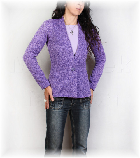 Kabátek na knoflík 4 (více barev) červená modrá fialová černá šedá mikina svetr tyrkysová zimní úpletový podzimní kabát bunda kabátek melír celoroční hořčicová ostružinová volnočasová svetrovina 