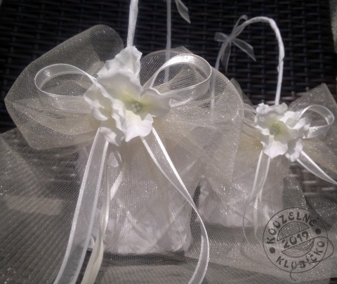 Svatební košík menší/champagne svatba svatební svatební doplněk svatební dekorace košík svatební košíček pro družičku 