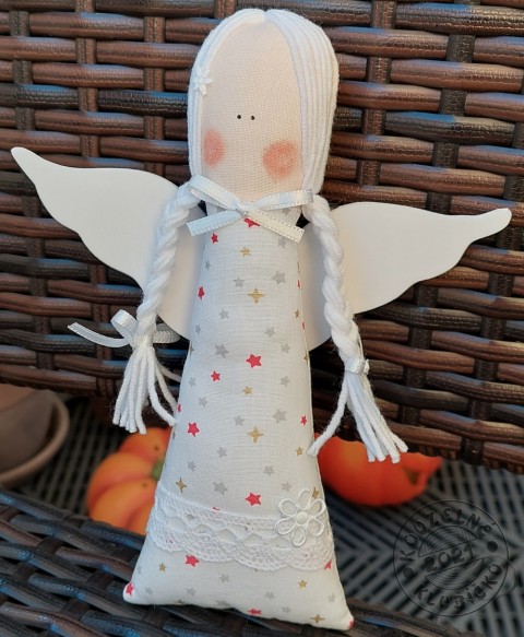 Andělka ŠEDÉ,ČERVENÉ,ZLATÉ HVĚZDY vánoce anděl andílek andělíček andělka křidélka vánoční dekorace vánoční dárek šitý anděl 