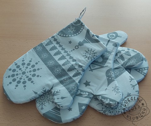 Chňapka Šedé motivy cena 1 ks vánoce chňapka pečení cukroví chňapky vánoční dekorace vánoční dárek vánoční vzor pečeme 