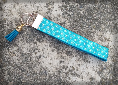 Poutko na klíče - tyrkysová - tmavá přívěsek doplněk barvy ozdoba poutko popruh přívěsek na klíče 