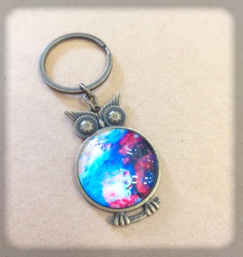 Přívěsek na klíče - Sova no.1 přívěsek radost doplněk klíče ozdoba sova sovička vesmír galaxie sůva moudrost pro štěstí vědomosti vědění univers 