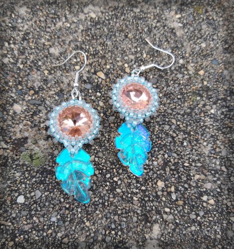 Mariana - náušnice šperk korálky doplněk náušnice list lístek květ korálek rokajl kvítek rivolka 