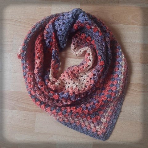 Háčkovaný šátek no.3 zima pletení akryl šátek šál pestrobarevný módní doplněk pro zahřátí 