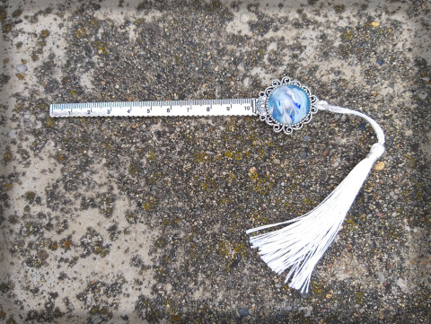 Záložka - s pravítkem no.1 dárek čtení kniha vintage záložka abstrakce kabošon střapec střapeček snění moudrost četba knihomol vědění pravítko. stupnice 