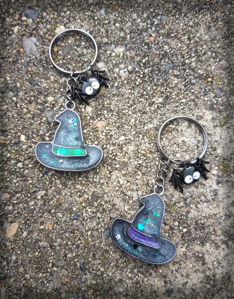 Čarodějnický klobouk - zelená přívěsek doplněk podzim klobouk čarodějnice dušičky halloween na tašku na batoh čarodějnický strašení 