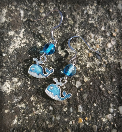 Velrybky - mini šperk moře doplněk náušnice oceán velryba velrybka 