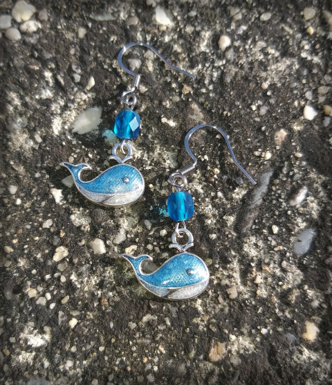 Velrybky - midi šperk moře doplněk náušnice oceán velryba velrybka 