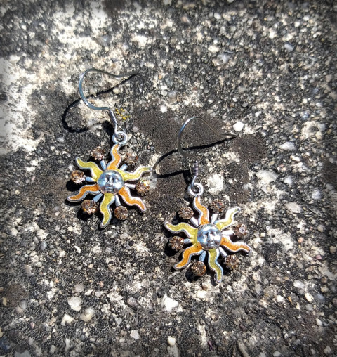 Tvář slunce šperk doplněk náušnice slunce sluníčko sluneční šaton tvář 