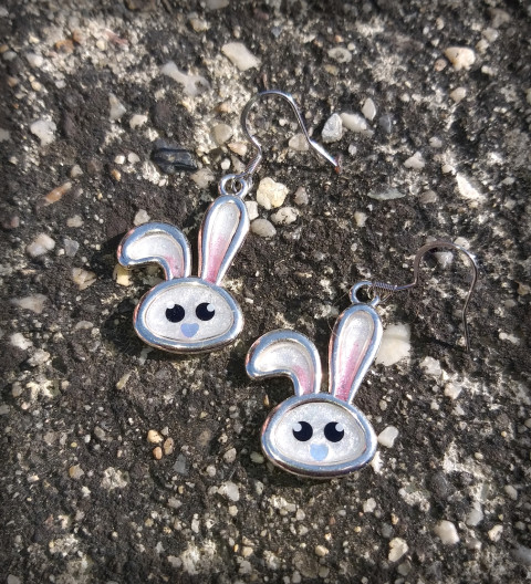Králičí hlavičky šperk zvíře doplněk náušnice králík králíček zajíc zajíček zvířátko ušák 